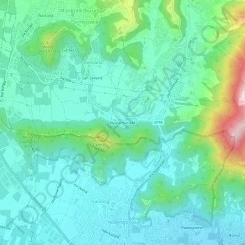 Mapa topográfico Maglio Averoldi, altitud, relieve