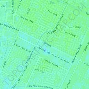 Mapa topográfico XEN Wapda, altitud, relieve