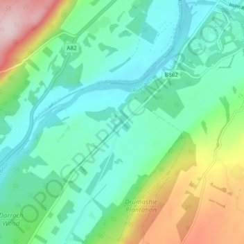 Mapa topográfico Scaniport, altitud, relieve