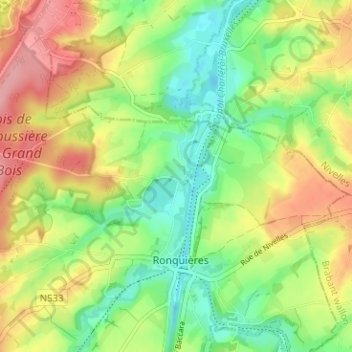 Mapa topográfico Pied d'Eau, altitud, relieve