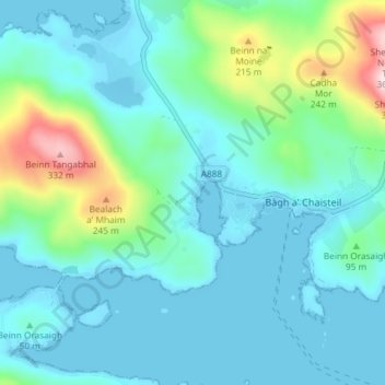 Mapa topográfico Nask, altitud, relieve