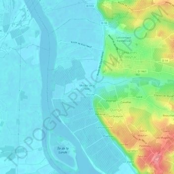 Mapa topográfico Moulin de la Mer, altitud, relieve