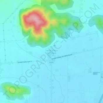 Mapa topográfico Santa Maria La Palma, altitud, relieve