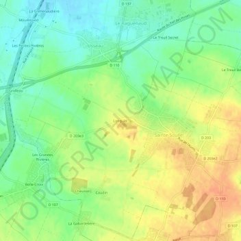 Mapa topográfico Longueil, altitud, relieve