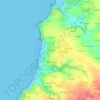 Mapa topográfico Kervel Izella, altitud, relieve