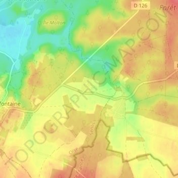 Mapa topográfico Montaby, altitud, relieve