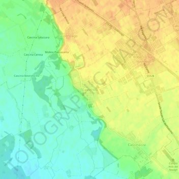 Mapa topográfico Casterno, altitud, relieve