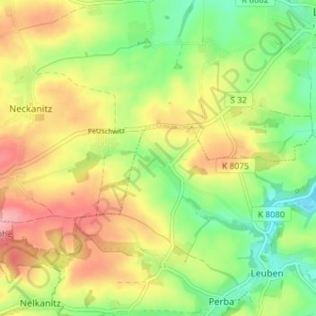 Mapa topográfico Wauden, altitud, relieve