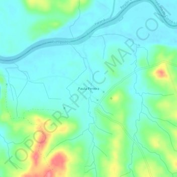 Mapa topográfico Paula Pereira, altitud, relieve