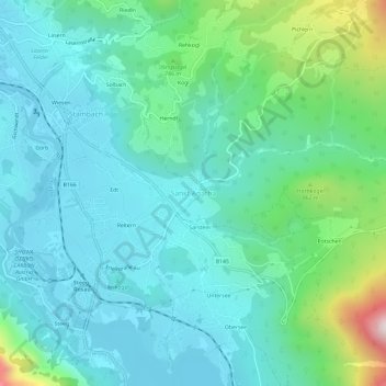 Mapa topográfico Sankt Agatha, altitud, relieve