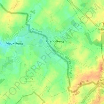 Mapa topográfico Lameries, altitud, relieve