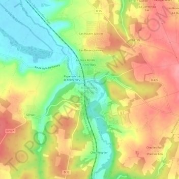 Mapa topográfico Le Bourg, altitud, relieve