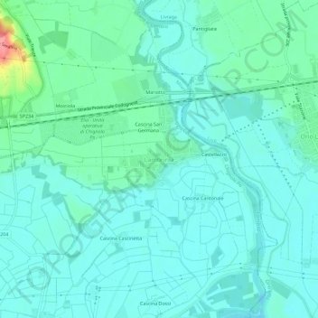 Mapa topográfico Lambrinia, altitud, relieve
