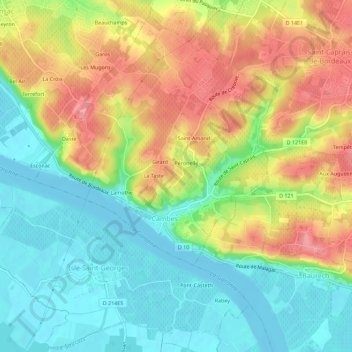 Mapa topográfico L'Hortie, altitud, relieve