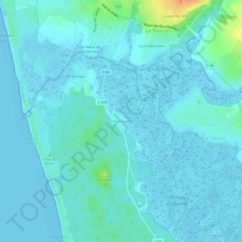 Mapa topográfico Les Clouzis, altitud, relieve