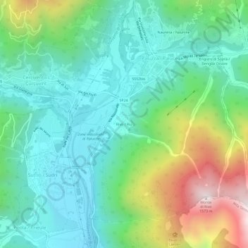 Mapa topográfico Rivo, altitud, relieve