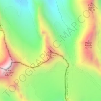 Mapa topográfico Mount Robertson, altitud, relieve