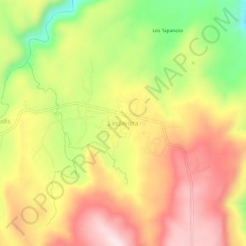 Mapa topográfico Lindavista, altitud, relieve