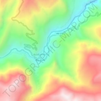 Mapa topográfico Santa Rosa, altitud, relieve