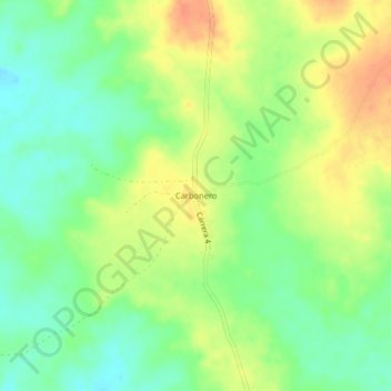 Mapa topográfico Carbonero, altitud, relieve