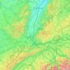 Mapa topográfico Markgräflerland, altitud, relieve