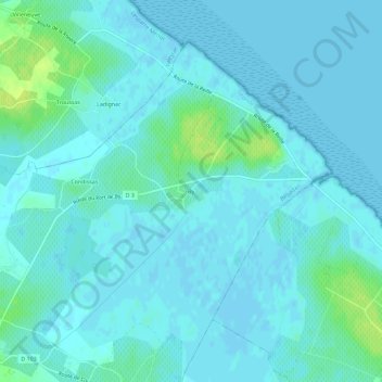 Mapa topográfico By, altitud, relieve