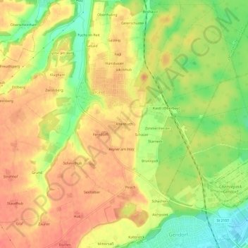 Mapa topográfico Altenbuch, altitud, relieve