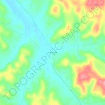 Mapa topográfico Flat Creek, altitud, relieve