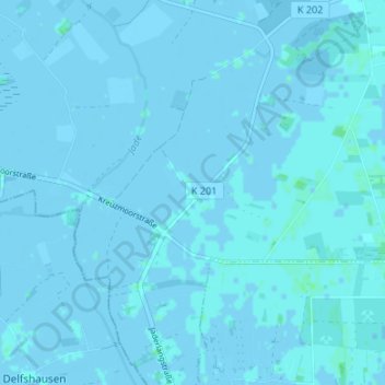 Mapa topográfico Südbollenhagen, altitud, relieve