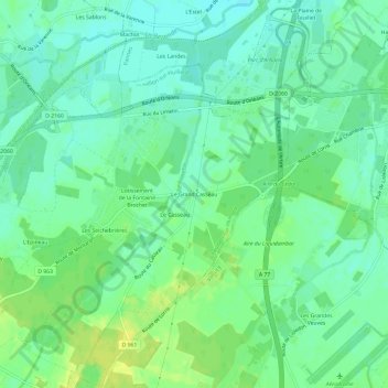 Mapa topográfico Le Grand Casseau, altitud, relieve