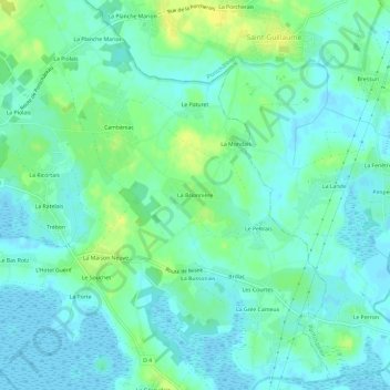 Mapa topográfico La Brionnière, altitud, relieve