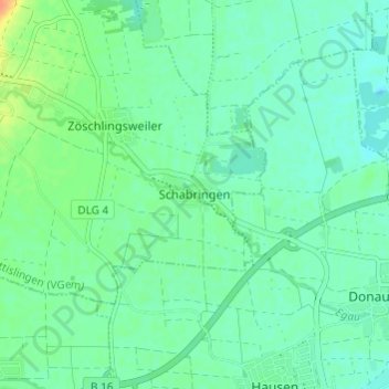 Mapa topográfico Schabringen, altitud, relieve