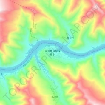 Mapa topográfico Wanbi, altitud, relieve