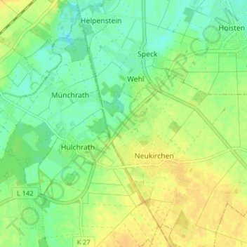 Mapa topográfico Gut Neuhaus, altitud, relieve