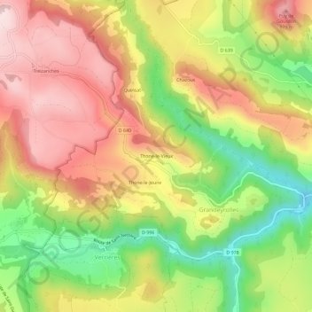 Mapa topográfico Thone-le-Vieux, altitud, relieve