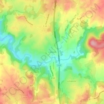 Mapa topográfico Le Bariolet, altitud, relieve