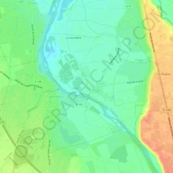 Mapa topográfico La Roche, altitud, relieve