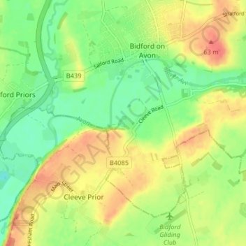 Mapa topográfico Marlcliff, altitud, relieve