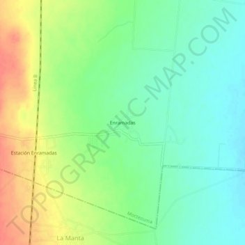 Mapa topográfico Enramadas, altitud, relieve