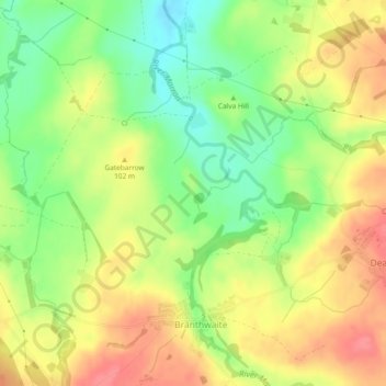 Mapa topográfico Broomy Hill, altitud, relieve