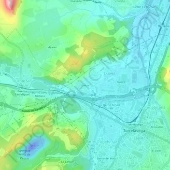 Mapa topográfico Ganzo, altitud, relieve
