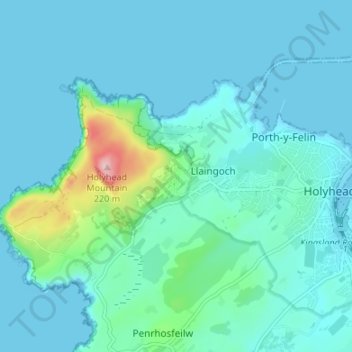 Mapa topográfico Mountain, altitud, relieve