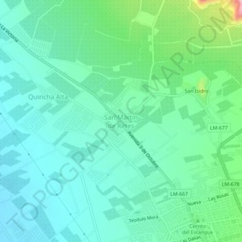 Mapa topográfico San Martín de Retes, altitud, relieve