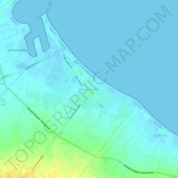 Mapa topográfico Schiavonea, altitud, relieve