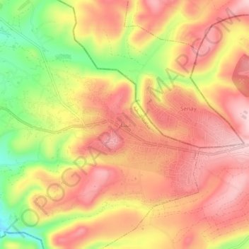 Mapa topográfico Insar, altitud, relieve