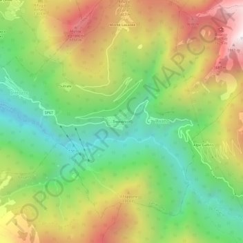 Mapa topográfico Tremenico, altitud, relieve