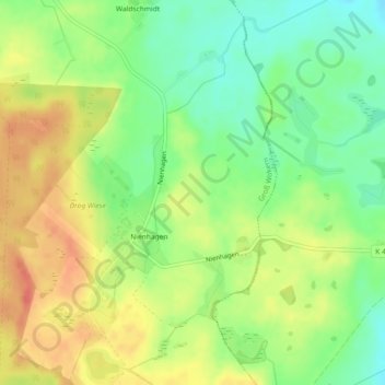Mapa topográfico Badenberg, altitud, relieve