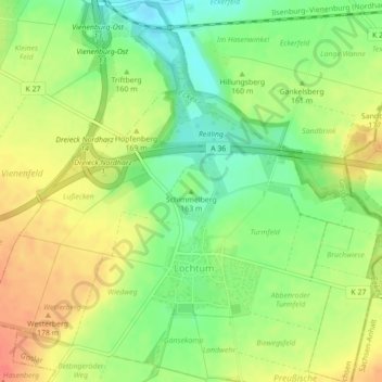 Mapa topográfico Schimmelberg, altitud, relieve