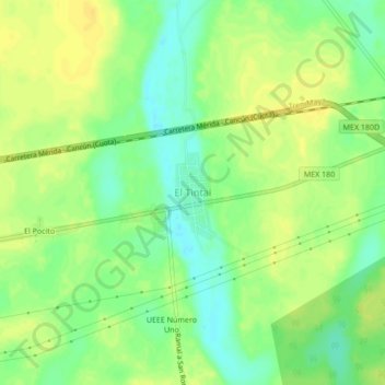 Mapa topográfico El Tintal, altitud, relieve