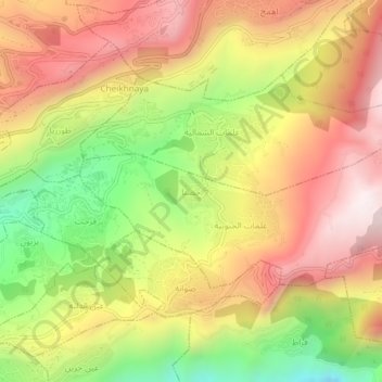 Mapa topográfico Hosna, altitud, relieve